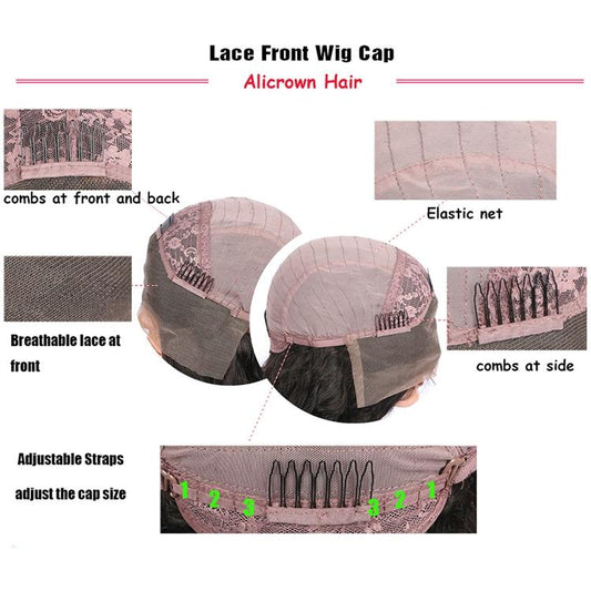 NNEIDS Long 26" Straight Lace Front Human Hair Wig - Style 1 No Code