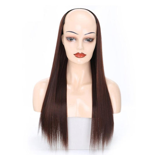 NNEIDS U-Shaped Chestnut Half Wig - Long Straight