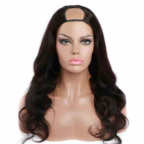 Beumax Long U Part Body Wave Human Hair Wigs For Black Women Brazilian Remy Ha