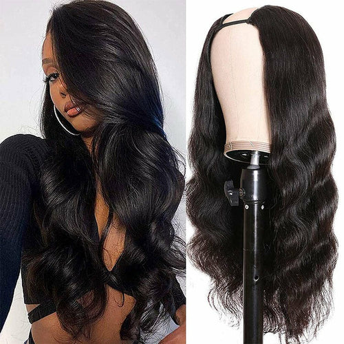 Beumax Long U Part Body Wave Human Hair Wigs For Black Women Brazilian Remy Ha