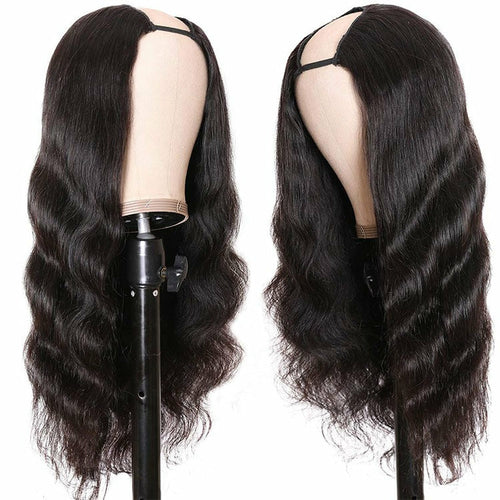 Beumax Long U Part Body Wave Human Hair Wigs For Black Women Brazilian Remy Ha